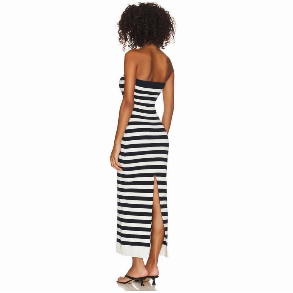 GRLFRND Paricia Striped Tube Maxi Dress in Ivory & Navy size L - Picture 2 of 10
